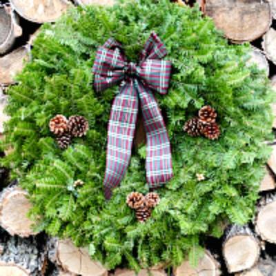 Burgundy Plaid Wreath