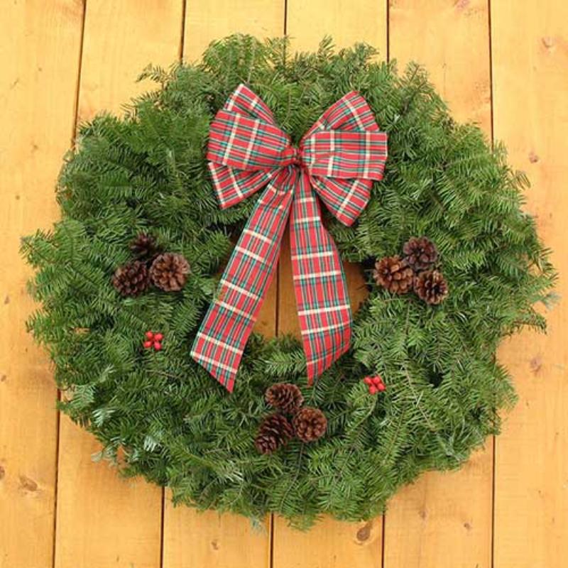 Cabin Plaid Wreath - 24